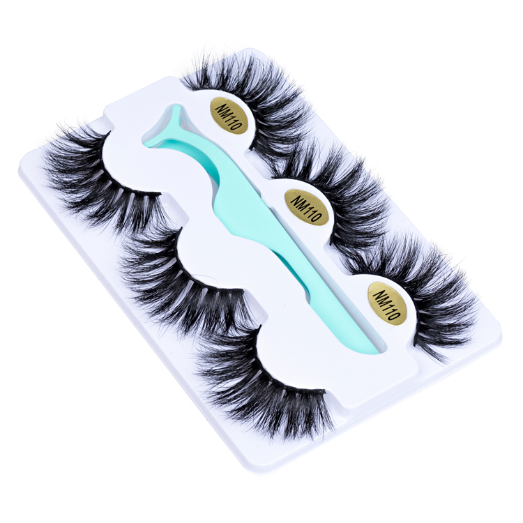 Factory Price Eyelash Supplier Sell Real Mink Fur 25mm Strip Eyelashes with Customized Logo YY97